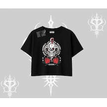 Tarzsokak Oversize Crop Tshirt Stay Humble Work Hard Enjoy Life Siyah