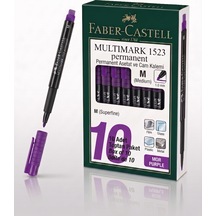 Faber-castell Permanent Asetat Ve Cam Kalemi M Uç 1.0 Mm Mor - 10 Adet Toptan Paket
