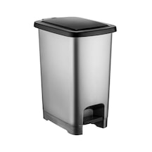Tr Slim Çöp Kovası Pedallı Gri Banyo Mutfak Çöp Kovası Kapaklı Dış Mekan Bahçe Çöp Kutusu 60 Litre Diğer