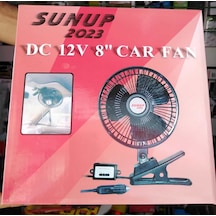 Sunup 8 Inç 12v Araç Fanı Maşalı Araç Vantilatör 3 Kanatlı
