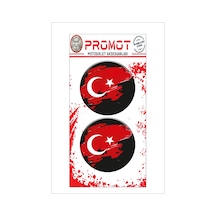 Damla Logo Türk Bayrağı Kabartmalı 2'li 1 Nötr