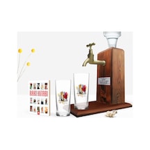 Kişiye Özel Renkli Baskılı Newyork Tasarımlı İkili Rakı Bardağı A