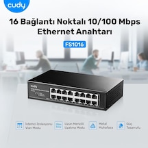 Fs1016 16port 10/100mbps 1,6 Gb/sn Metal Kasa Rackmount Masaüstü Switch