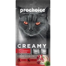 Pro Choice Creamy Ton Balıklı Kızılcıklı ve Kedi Otlu Sıvı Kedi Ödül Maması 4 x 15 G