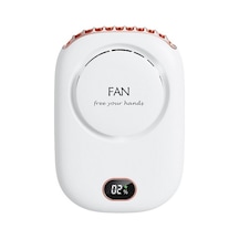 Yeni Tembel Asılı Boyun Fanı Yapraksız Usb Şarj Mini 0801 Beyaz