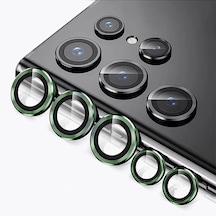 Samsung Uyumlu S23 Ultra Kamera Lens Koruyucu Halka Set Yeşil AL8114
