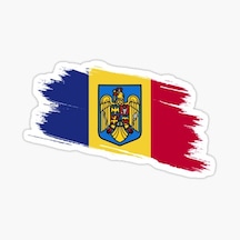 Romanya Bayrağı Ve Ulusal Arma Çıkartması Araba Sticker 19cm