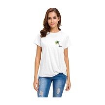 Watercolor Palm Tree Kadın Beyaz Tshirt