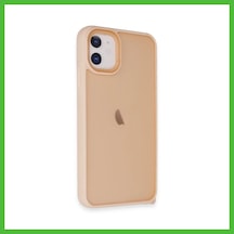 Vaveni İphone 12 Uyumlu Kılıf Elegant Kapak - Pudra Arz