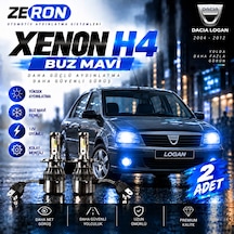 Dacia Logan Xenon H4 Buz Mavi Led Far Ampulü 12v 2 Adet Yüksek Aydınlatma Kolay
