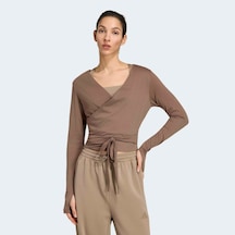 Adidas Studio Soft Ballet Wrap Kadın Kahverengi Üst Ky1960