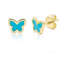 Bambi Butterfly Çocuk Altın Küpe Sarı