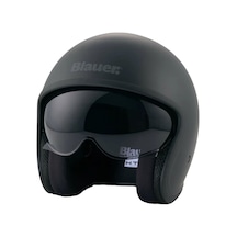 Blauer Pilot 4.0 Monochrome Açık Motosiklet Kaskı Mat Siyah