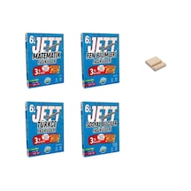 6. Sınıf Jett Matematik Fen Bilimleri Türkçe Ve Sosyal Bilgiler Fasikülleri 4lü Set Ayraç Hediyeli