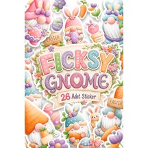 Sevimli Tavşan Cücesi Sticker Seti - 26 Adet Etiket Çıkartma Diğer