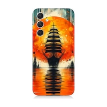 Samsung Galaxy S24 Uyumlu Gün Batımında Yelkenli Desenli Silikon Kılıf Çok Renkli