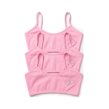 Öts Kız Çocuk 3 Lü Pamuklu Büstiyer Taş Baskılı Pedsiz Ergonomik Toparlayıcı 6122-3 Pembe