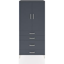 Hyperion Dolap 3 Raflı 4 Çekmeceli 2 Kapaklı 88x44x195 Antras... Antrasit