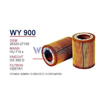 WUNDER WY900 YAĞ FİLTRESİ - HYUNDAi ADMiRA 1.5 CRDI-GETZ 1.5 CRDI