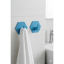 2 Li Askılık Kapı Arkası, Duvara Monte, Dayanıklı Malzeme, Mavi 110 Mavi