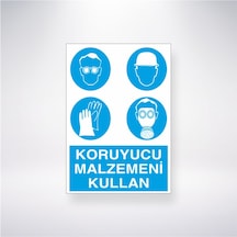 Koruyucu Malzemeni Kullan 21x28 Arkası Yapışkanlı Sticker