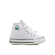 Benetton Beyaz Unisex Çocuk Boğazlı Sneaker Bn 30651 Beyaz