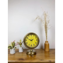 Eskitme Metal Vira Masa Saati 25 20 Cm Çok Renkli