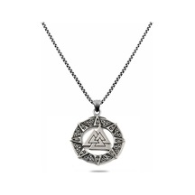 Güç Simgesi Valknut Viking Paslanmaz Çelik 316 L Kalite Kolye Çok Renkli