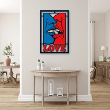 Pop Art Öpücük Love Metal Tablo 84x125 Cm Çok Renkli
