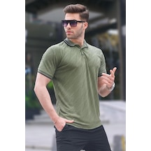 Madmext Haki Yeşil Polo Yaka Regular Fit Erkek T-shirt 6110-haki Yeşili Haki Yeşili
