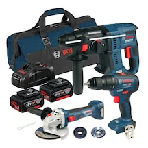 Bosch Professional GSR 18V-50 + GBH 180 + GWS 180 2 x Gba 18V 3'Lü Set 5.0AH 18V - 0615990M32