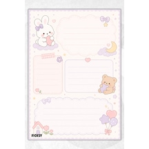A5 Bloknot Çizgili Defter - 50 Yaprak - Memopad - Notepad - Not Defteri - Not Kağıdı - 3964 Çok Renkli