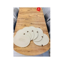 Jüt Hasır Amerikan Servis Oval Supla 6 Lı Krem Krem