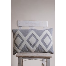 Vivamaison Füme Pamuk Kumaş Üzerine Punch İşlemeli Kılıf 35x55cm