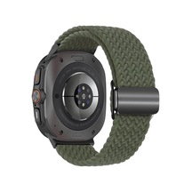 Samsung Galaxy Watch Ultra 47mm İle Uyumlu Örgü Solo Loop Kumaş Kordon Manyetik Tokalı Terleme Yapmayan Nefes Alabilen Hafif Yapılı Bilek Ölçüsüne Göre Ayarlanabilen Elastik Kayış Çok Renkli
