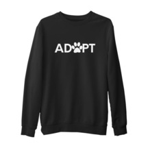 Adopt - Pati Siyah Erkek Kalın Sweatshirt