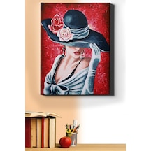 Webstyle Sayılarla Boyama Seti Kasnaklı Gül Şapkalı Kadın 60 X 75 Cm