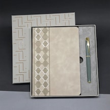 Şık Deri Defter Ve Kalem Seti 22x20 Cm Hediye Kutusu Diger