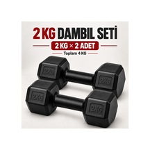 2 Kg X 2 Adet Siyah Altıgen Dambıl Seti Toplam 4 Kg