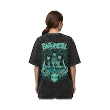 Sevbano Babymetal Rock Metal Müzik Grubu Sırt Baskılı Unisex Oversize Esk Siyah