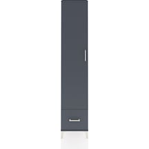 Arges Dolap 3 Raflı Tek Çekmeceli Tek Askılı 44x30x221 Antrasit-antrasit Aytası