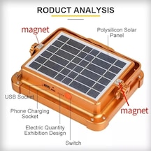 Ycl Ysp-2000 Taşınabilir Seyyar Usb Şarjlı 200w Güneş Enerjili Led Projektör Modlu Işık