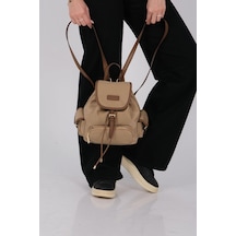 Silver Polo Sp1207 Kadın Sırt Çantası Saten Vizon-camel