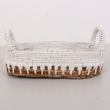 Bodrum 35x16x16 Cm. Doğal Abaka El Yapımı Oval Sepet Bej