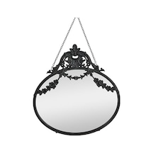 Creative Co-op Vintage Kalay Alaşımı Çerçeveli Duvar Dekoratif Zinciri, Siyah Ayna 0240-beyaz-şekilli-48cm