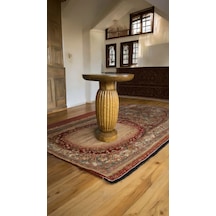 Wooden Ahşap Tekli Mantar Yan Sehpa Modern Meşe Renk Fiskos