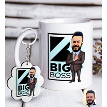 Kişiye Özel Erkek Big Boss Karikatürlü Beyaz Kupa Ve Anahtarlık H N11.16271