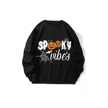 Tarzsokak Nıtagut Halloween Print Sweatshirt Siyah