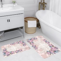 Rovigo Home Baskılı Kaymaz Taban 2 Li Banyo Paspas Takım Rvg5065-100X60-60X50 Çok Renkli