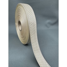 2 Cm Altın Yaldızlı Desenli Saten Şerit-5 Metre